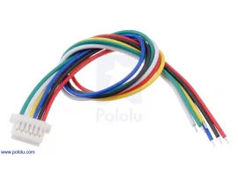 תמונה של מוצר מחבר JST-SH 6-pin עם חוטים - 12 ס"מ (למקודדים)