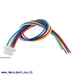 מחבר JST-SH 6-pin עם חוטים - 12 ס"מ