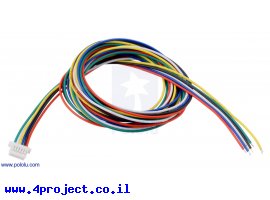 תמונה של מוצר מחבר JST-SH 6-pin עם חוטים - 75 ס"מ