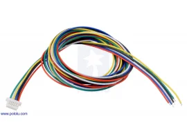 תמונה של מוצר מחבר JST-SH 6-pin עם חוטים - 75 ס"מ (למקודדים)