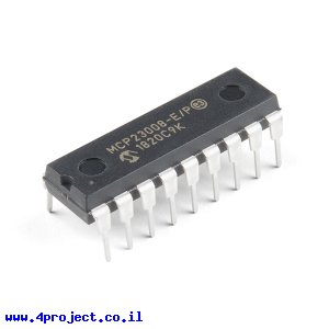 שבב מרבב MCP23008 - הרחבה של 8 קווי I/O דרך I2C