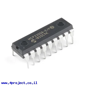 שבב מרבב MCP23008 - הרחבה של 8 קווי I/O דרך I2C