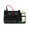 מארז לכרטיסי Raspberry PI 4 - אלומיניום עם שני מאווררים