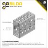 פרופיל אלומיניום goBILDA סדרה 1120 - אורך 1104 מ"מ, 45 חורים