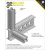 פרופיל אלומיניום goBILDA נמוך סדרה 1121 - אורך 240 מ"מ, 9 חורים