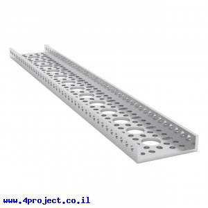 פרופיל אלומיניום goBILDA נמוך סדרה 1121 - אורך 336 מ"מ, 13 חורים