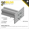 פרופיל אלומיניום goRAIL סדרה 1109 - אורך 120 מ"מ
