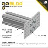 פרופיל אלומיניום goRAIL סדרה 1109 - אורך 1200 מ"מ