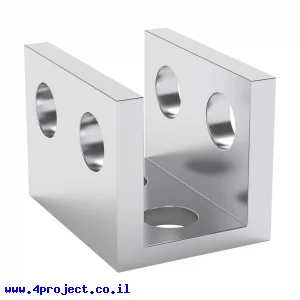 פרופיל אלומיניום U קטן goBILDA סדרה 1101 - אורך 16 מ"מ, 2 חורים