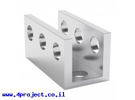 תמונה של מוצר פרופיל אלומיניום U קטן goBILDA סדרה 1101 - אורך 24 מ"מ, 3 חורים