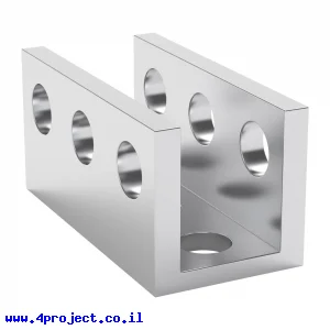 פרופיל אלומיניום U קטן goBILDA סדרה 1101 - אורך 24 מ"מ, 3 חורים