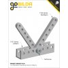פרופיל אלומיניום U קטן goBILDA סדרה 1101 - אורך 32 מ"מ, 4 חורים
