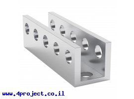 תמונה של מוצר פרופיל אלומיניום U קטן goBILDA סדרה 1101 - אורך 40 מ"מ, 5 חורים