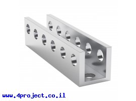 תמונה של מוצר פרופיל אלומיניום U קטן goBILDA סדרה 1101 - אורך 48 מ"מ, 6 חורים