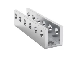 תמונה של מוצר פרופיל אלומיניום U קטן goBILDA סדרה 1101 - אורך 48 מ"מ, 6 חורים