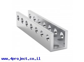 תמונה של מוצר פרופיל אלומיניום U קטן goBILDA סדרה 1101 - אורך 56 מ"מ, 7 חורים
