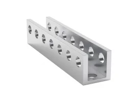 תמונה של מוצר פרופיל אלומיניום U קטן goBILDA סדרה 1101 - אורך 56 מ"מ, 7 חורים