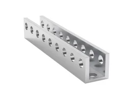 תמונה של מוצר פרופיל אלומיניום U קטן goBILDA סדרה 1101 - אורך 72 מ"מ, 9 חורים