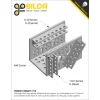 פרופיל אלומיניום U קטן goBILDA סדרה 1101 - אורך 80 מ"מ, 10 חורים