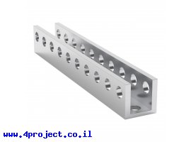 תמונה של מוצר פרופיל אלומיניום U קטן goBILDA סדרה 1101 - אורך 80 מ"מ, 10 חורים