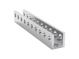 תמונה של מוצר פרופיל אלומיניום U קטן goBILDA סדרה 1101 - אורך 80 מ"מ, 10 חורים