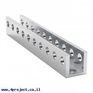 פרופיל אלומיניום U קטן goBILDA סדרה 1101 - אורך 80 מ"מ, 10 חורים