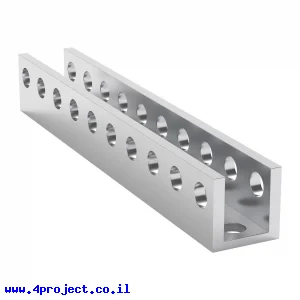 פרופיל אלומיניום U קטן goBILDA סדרה 1101 - אורך 80 מ"מ, 10 חורים