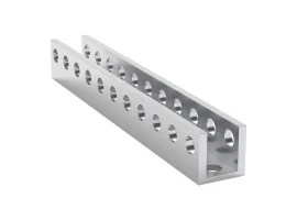 תמונה של מוצר פרופיל אלומיניום U קטן goBILDA סדרה 1101 - אורך 88 מ"מ, 11 חורים
