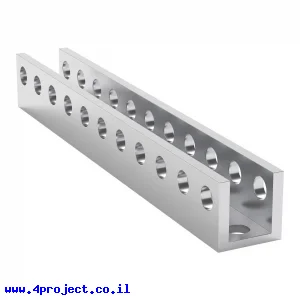 פרופיל אלומיניום U קטן goBILDA סדרה 1101 - אורך 88 מ"מ, 11 חורים