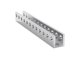תמונה של מוצר פרופיל אלומיניום U קטן goBILDA סדרה 1101 - אורך 96 מ"מ, 12 חורים
