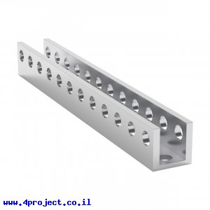 פרופיל אלומיניום U קטן goBILDA סדרה 1101 - אורך 96 מ"מ, 12 חורים