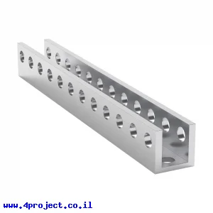 פרופיל אלומיניום U קטן goBILDA סדרה 1101 - אורך 96 מ"מ, 12 חורים