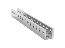 תמונה של מוצר פרופיל אלומיניום U קטן goBILDA סדרה 1101 - אורך 104 מ"מ, 13 חורים