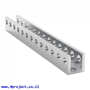 פרופיל אלומיניום U קטן goBILDA סדרה 1101 - אורך 104 מ"מ, 13 חורים