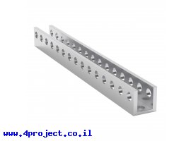 תמונה של מוצר פרופיל אלומיניום U קטן goBILDA סדרה 1101 - אורך 120 מ"מ, 15 חורים