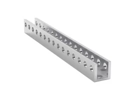 תמונה של מוצר פרופיל אלומיניום U קטן goBILDA סדרה 1101 - אורך 120 מ"מ, 15 חורים