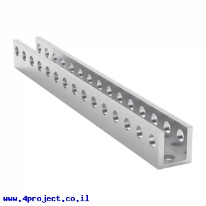 פרופיל אלומיניום U קטן goBILDA סדרה 1101 - אורך 120 מ"מ, 15 חורים