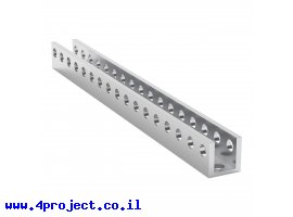 תמונה של מוצר פרופיל אלומיניום U קטן goBILDA סדרה 1101 - אורך 136 מ"מ, 17 חורים