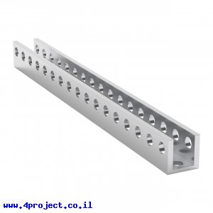 פרופיל אלומיניום U קטן goBILDA סדרה 1101 - אורך 136 מ"מ, 17 חורים