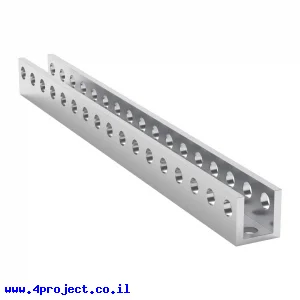 פרופיל אלומיניום U קטן goBILDA סדרה 1101 - אורך 136 מ"מ, 17 חורים