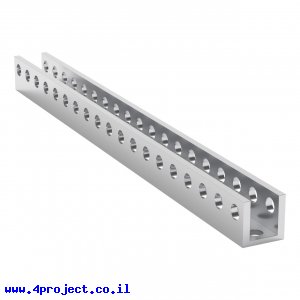 פרופיל אלומיניום U קטן goBILDA סדרה 1101 - אורך 152 מ"מ, 19 חורים