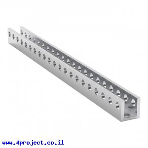 פרופיל אלומיניום U קטן goBILDA סדרה 1101 - אורך 168 מ"מ, 21 חורים