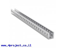 תמונה של מוצר פרופיל אלומיניום U קטן goBILDA סדרה 1101 - אורך 184 מ"מ, 23 חורים