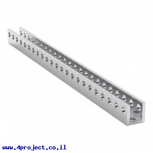 פרופיל אלומיניום U קטן goBILDA סדרה 1101 - אורך 184 מ"מ, 23 חורים