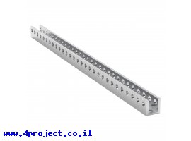 תמונה של מוצר פרופיל אלומיניום U קטן goBILDA סדרה 1101 - אורך 232 מ"מ, 29 חורים