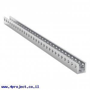 פרופיל אלומיניום U קטן goBILDA סדרה 1101 - אורך 232 מ"מ, 29 חורים