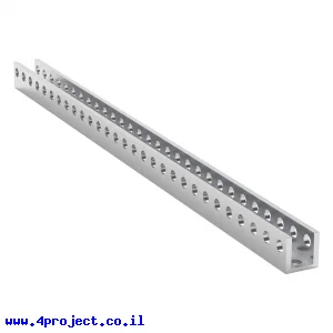 פרופיל אלומיניום U קטן goBILDA סדרה 1101 - אורך 232 מ"מ, 29 חורים