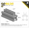 פרופיל אלומיניום U קטן goBILDA סדרה 1101 - אורך 280 מ"מ, 35 חורים
