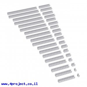 פרופיל אלומיניום U קטן goBILDA סדרה 1101 - ערכה של 18 גדלים