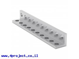 תמונה של מוצר פרופיל אלומיניום L קטן goBILDA סדרה 1103 - אורך 80 מ"מ, 10 חורים - 2 יחידות